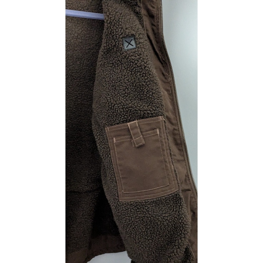 Vintage CE Schmidt Workwear Jacket Men Large/Tall Brown Sherpa Lined Hooded - Picture 8 of 15
